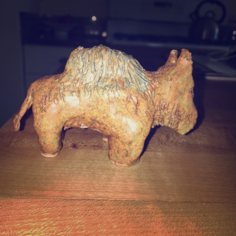 Rustic clay buffalo